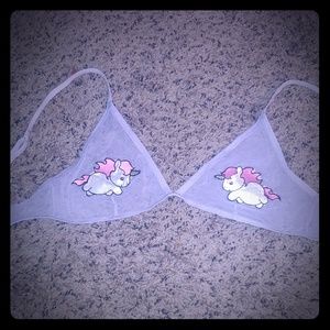 Lavendar mesh chubby unicorn bralette